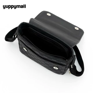 กระเป๋าสะพายข้าง จิงโจ้ หนัง PU ลายตารางฝาเรียบ ขนาด 8.5 นิ้ว Made in Thailand