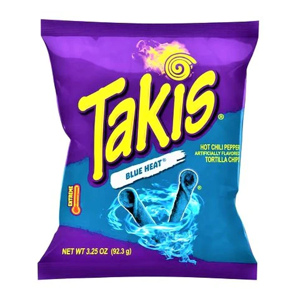Takis Blue Heat Takis ห่อใหญ่ ขนม ขนมแท่ง ขนมข้าวโพด 92.3g 3.25oz