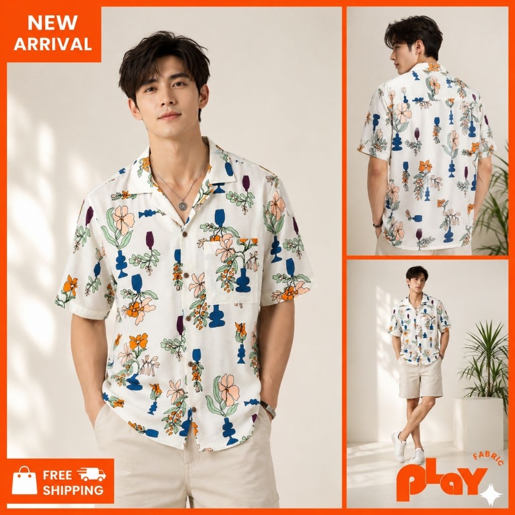 [New Arrival] เสื้อฮาวายไหมฝรั่งเศส Bloom Vase ลายดอกไม้กับแจกันโทนอาร์ตๆ ให้ฟีลวินเทจมินิมอล ผลิตในไทย