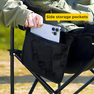 Magic pocket เก้าอี้แคมป์ปิ้ง พับได้ แบบพกพา พนักพิงสูง ปรับเอนได้ รับน้ำหนัก 300KG รับน้ำหนัก 300KG พร้อมส่งจากไทย