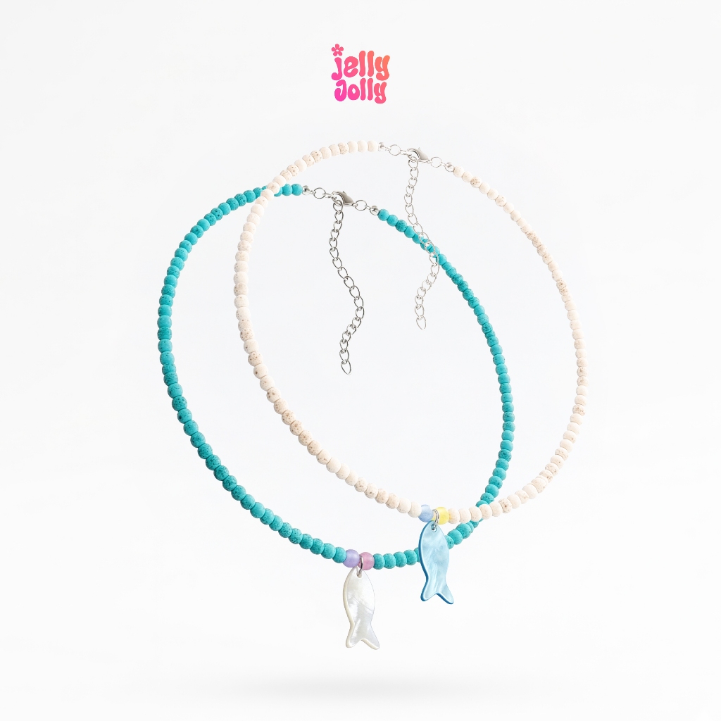 Jelly Jolly : สร้อยไปทะเล สร้อยคอลูกปัด สไตล์ Summer Vibe จี้ปลาน้อยสุดคิวท์ 🇹🇭 พร้อมส่งจากไทย