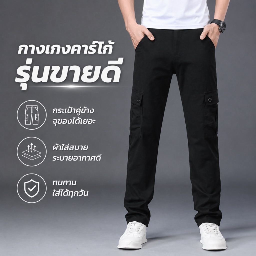 กางเกงคาร์โก้ ตำรวจ ทหาร ข้าราชการ