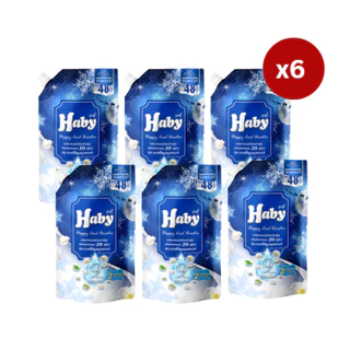 [6 ถุง] HABY น้ำยาปรับผ้านุ่ม HAPPY COOL BOOSTER กลิ่น Happy Snow ขนาด 540 ml