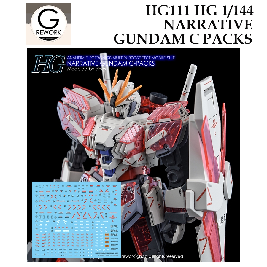 ดีคอลน้ำ [G-Rework] HG111 NARRATIVE GUNDAM C PACKS HG 1/144 WATER SLIDE DECAL HG 111