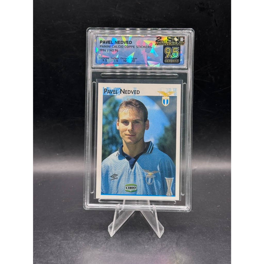 Pavel Nedvěd - 1996 Panini Calcio Coppe Stickers - #96 - SQC 9.5 Gem Mint