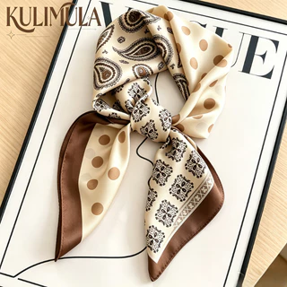 KULIMULA ผ้าพันคอไหม ลายดอกสวย ใช้เป็นผ้าคาดผมหรือผูกกระเป๋าได้หลายแบบ ลุคเรียบหรูสไตล์วินเทจ YD65