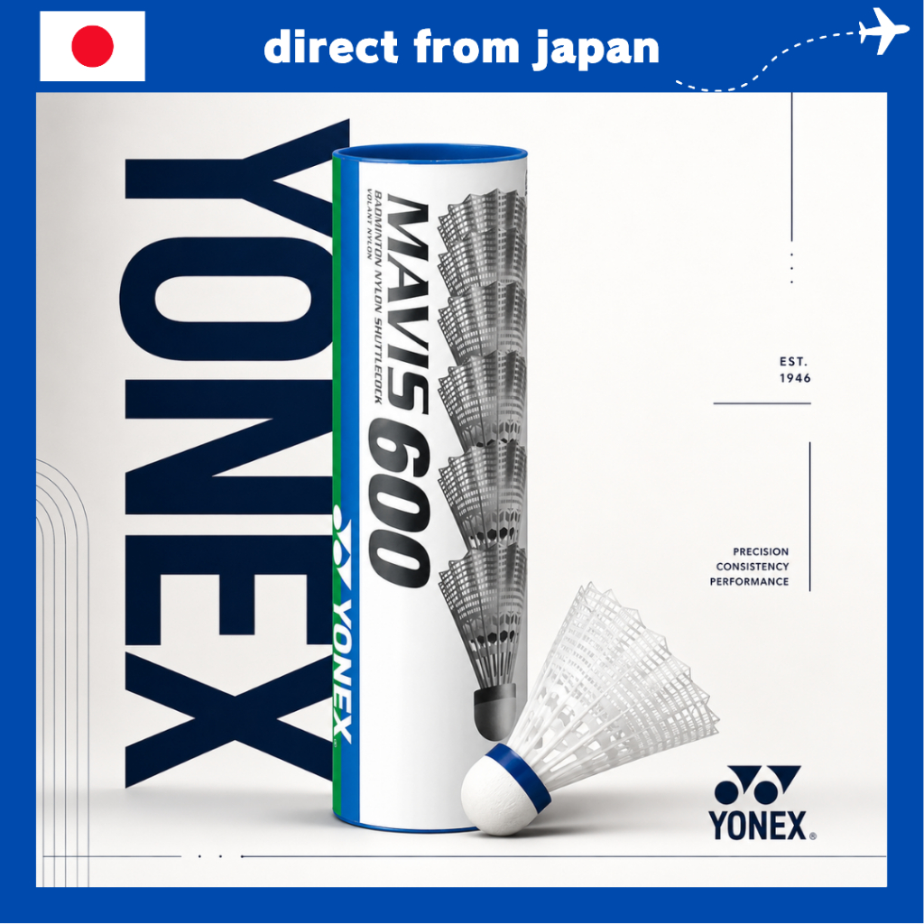 YONEX Mavis 600P Nylon Shuttlecocks (S-600P) – 6-Pack