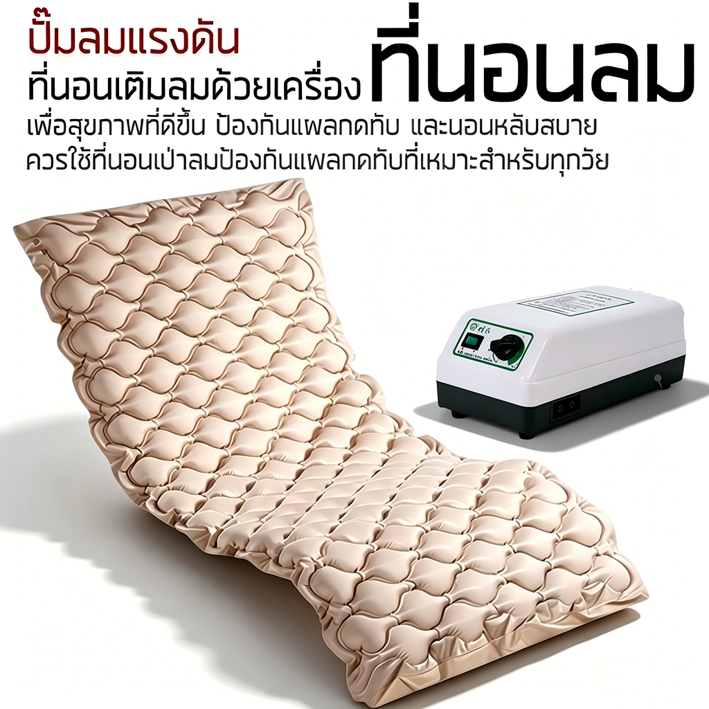 ที่นอนลม แบบ รังผึ้ง  เตียงลม ชุดที่นอนลมรังผึ้ง  สำหรับผู้ป่วย นอนติดเตียง ป้องกันแผลกดทับ