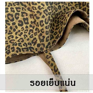กระเป๋าผ้าใบลายเสือดาว สะพายได้ 2 ด้าน ขนาดใหญ่ พกพาสะดวก ทนทานสุดๆ กระเป๋าสะพายข้าง กระเป๋านักเรียน ใส่ipadได้