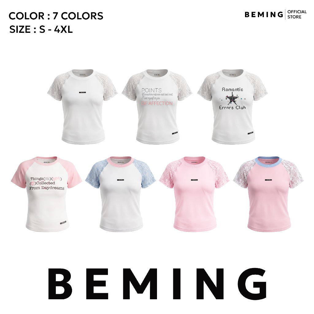 Bemingtop1214(S-4XL)-Bony Babytee - เสื้อยืดเบบี้ทีทรงRaglanดีไซน์แขนสีตัด