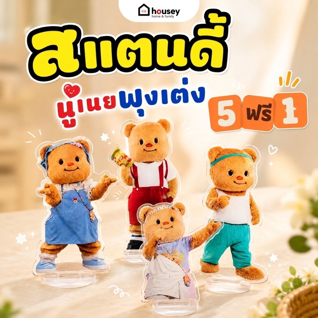 [5 ฟรี 1] 🐻 สแตนดี้น้องเนย อะคริลิค น้องเนย สินค้าแฟนคลับ | Butterbear Mini Acrylic Standee