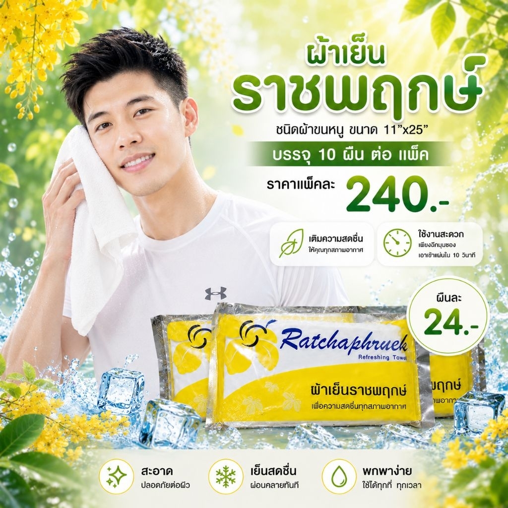 ผ้าเย็นราชพฤกษ์ ขนาดจัมโบ้
