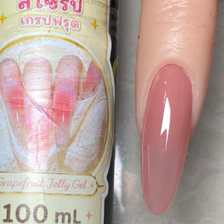 สีเจลแบบเติม สีเจลทาเล็บ สีเจลไซรัปเกรปฟรุต ขนาด 100 กรัม สีเนื้อแน่น ทาง่าย