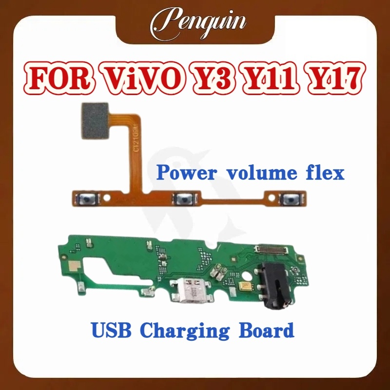 บอร์ดชาร์จ USB Flex สําหรับ ViVO Y3 Y11 Y17 Power Volume Flex Button Switch USB Charging Port Board