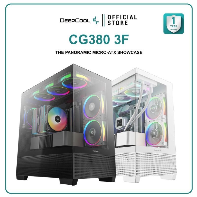 เคสคอมพิวเตอร์ DEEPCOOL - PC CASE M-ATX CG380 3F / CG380 3F WHITE รับประกันสินค้า 1 ปี