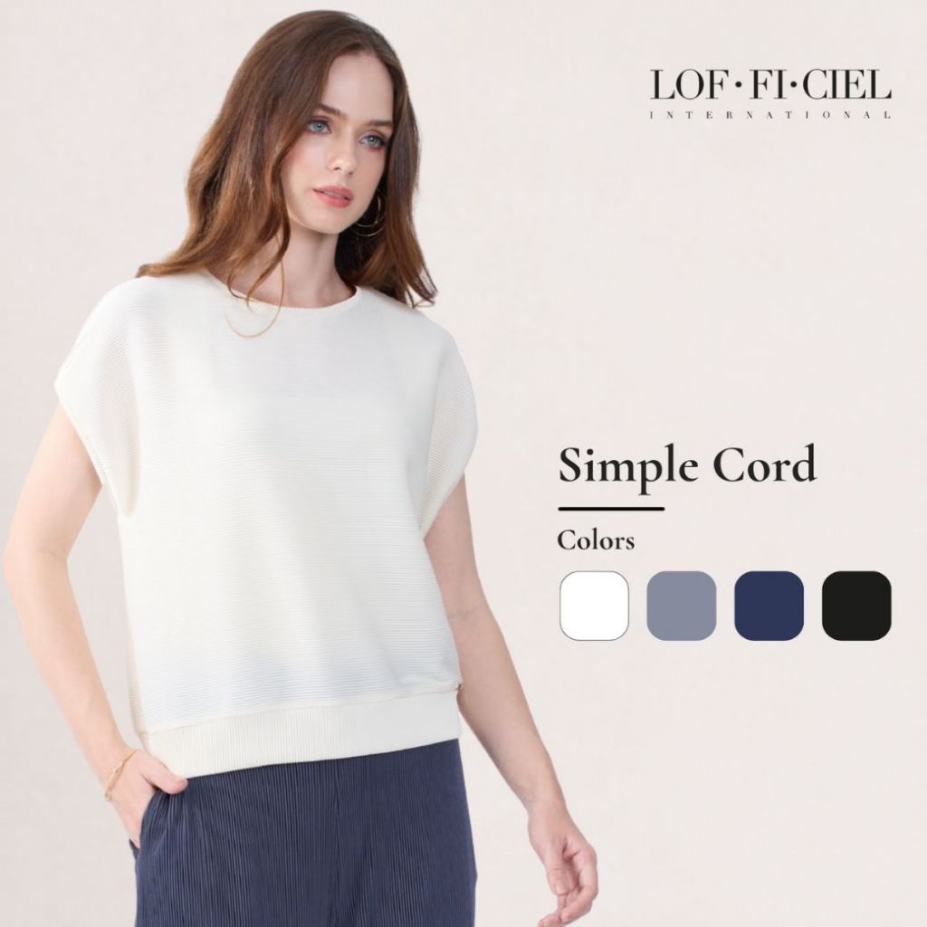 LOF-FI-CIEL เสื้อผู้หญิงแขนสั้น ซิมเพิล คอร์ด