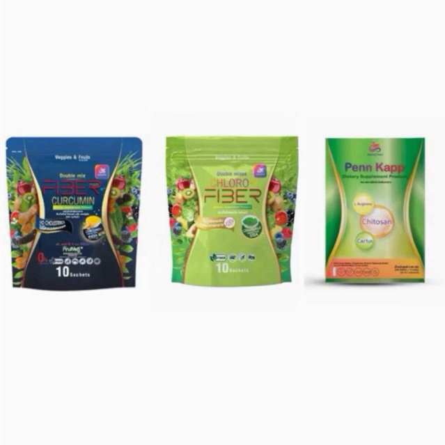 คลอโรไฟเบอร์พี่ญ่า Yaaleeyah Double Mixed Chloro-Fiber 10 ซอง & เพนแคป ธัญญา  Penn Kapp Yaaleeyah (มี 10 แคปซูล)