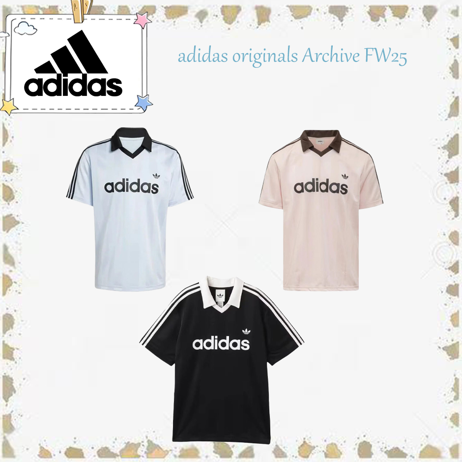 เสื้อยืดแขนสั้น adidas Originals Archive FW25 ทรงคอวี สวมหัว ใส่สบาย นุ่มละมุน