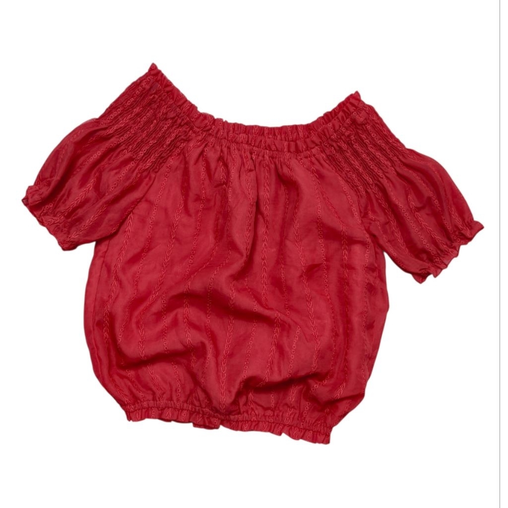 เสื้อเปิดไหล่สีแดง Chip Clip Size M