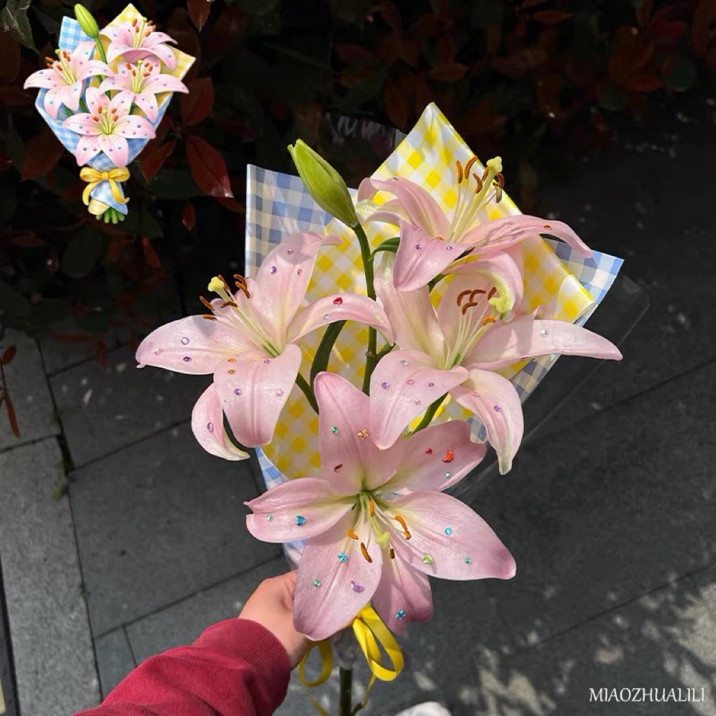 ส่งทันที Pearl Sticker 웨딩 · 꽃다발 · DIY 꾸미기 สติกเกอร์เพชร สติกเกอร์คริสตัล สติกเกอร์ติด ดอกไม้ สติกเกอร์ติดหน้า