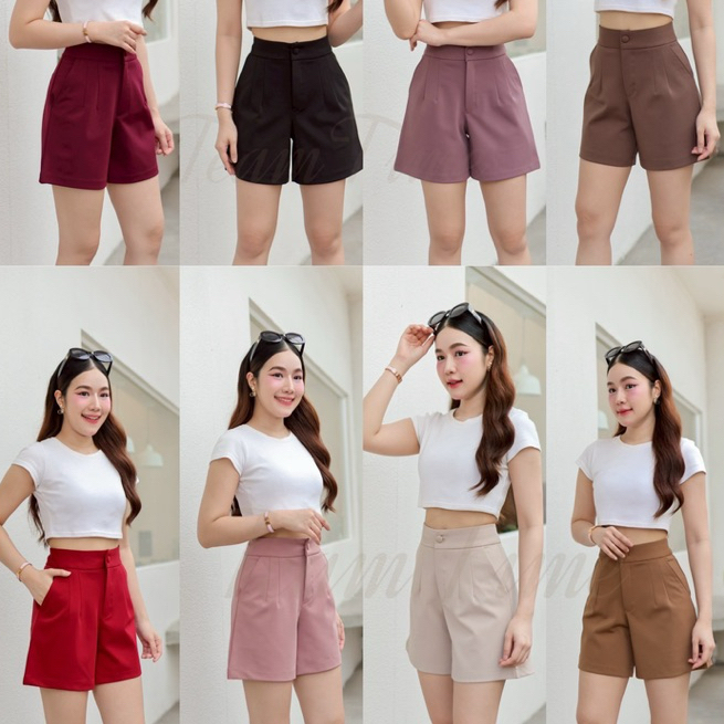{TeamTime}T02กางเกงขาสั้นผ้านุ่มยืดใส่สบาย