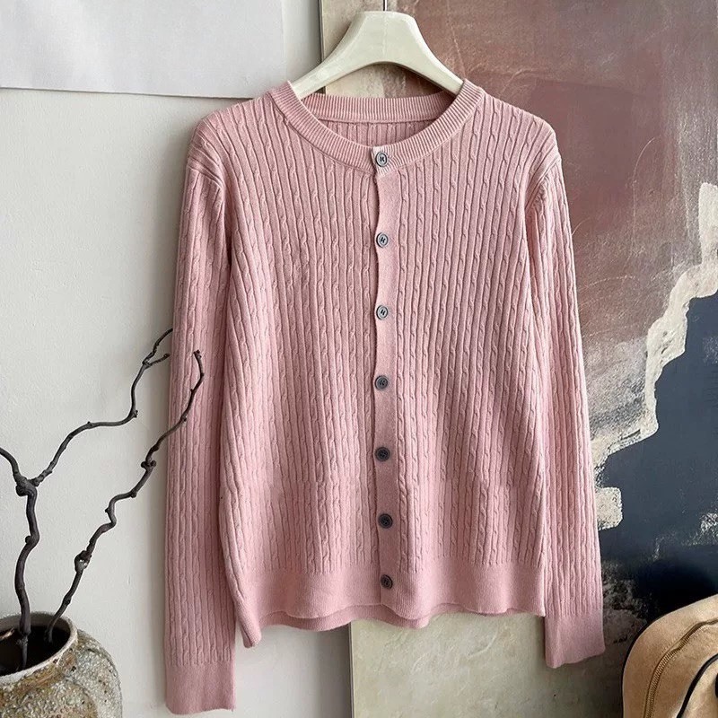 MQzz4289 *พร้อมส่ง* เสื้อคาร์ดิแกนถักผู้หญิง เสื้อคลุมลายเปีย ผ้านุ่มเนื้อดี เรียบง่ายหรูหรา Freesize