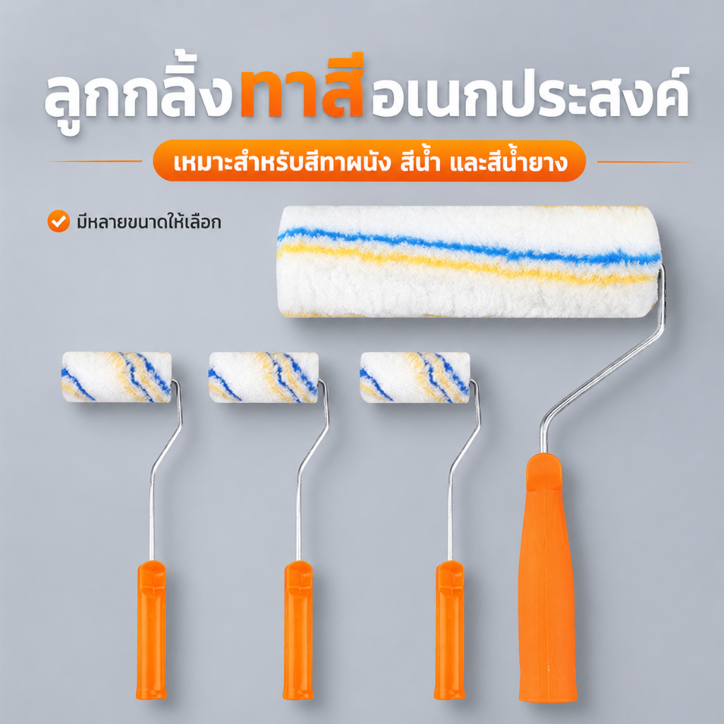 แปรงลูกกลิ้งทาสี | 4 นิ้ว | 6 นิ้ว | 9 นิ้ว | รุ่นมืออาชีพ ด้ามจับถนัดมือ