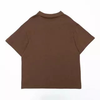 URTHE - เสื้อโปโล แขนสั้น Oversize รุ่น SLIT NECK POLO SHIRT