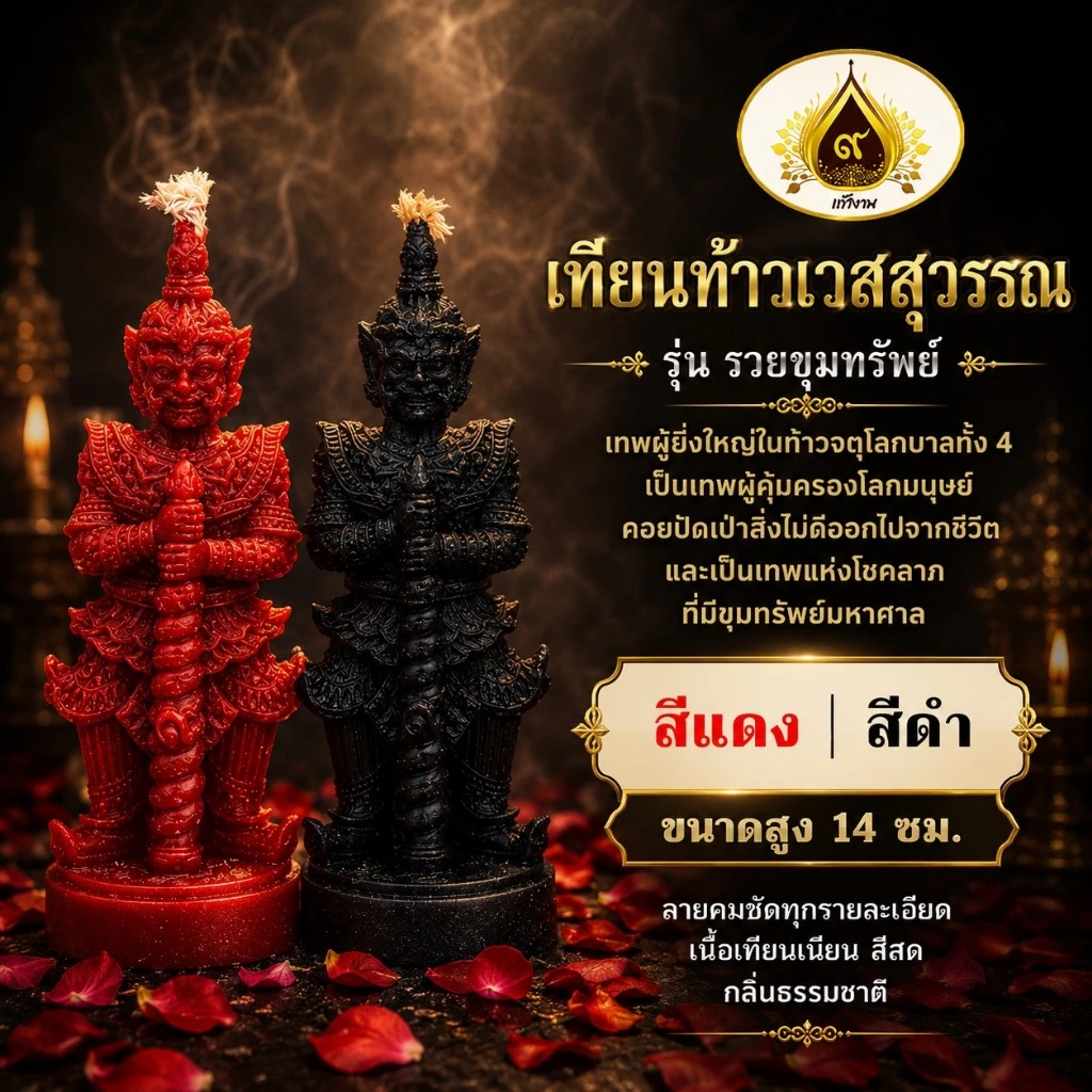 เทียนท้าวเวสสุวรรณ รุ่น รวยขุมทรัพย์