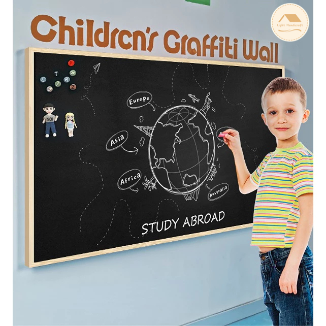 GULVANIZED MAGNETIC BLACK BOARD （Includes hooks and hanging rope）Refrigerator Magnet Storage