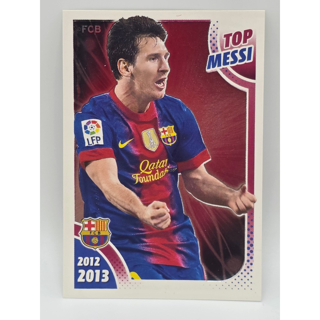 การ์ดสติ๊กเกอร์ฟุตบอล Top Messi #169 FCB 2012-13 ของแท้100% ภาพถ่ายจากสินค้าจริง