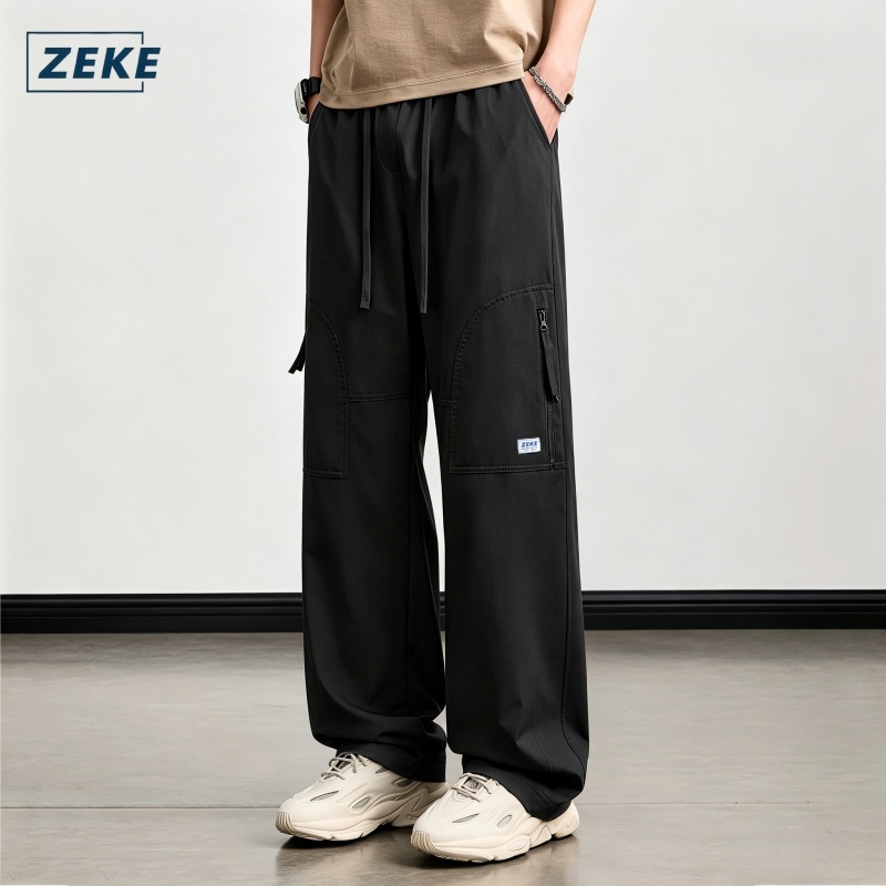 ZEKE B0045 ผู้ชายสินค้ากางเกงาะกระเป๋าซิปยุทธศาสตร์ทำงานสินค้ากางเกงาะยาวธรรมดา
