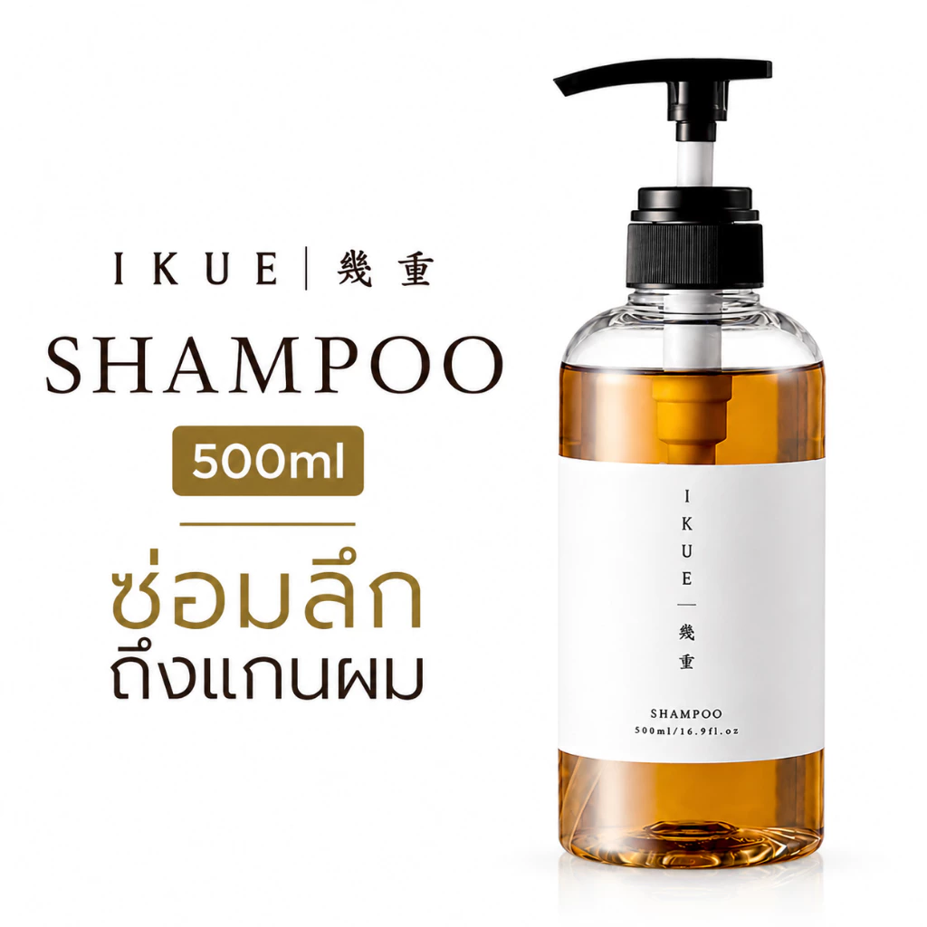 IKUE อิคุเอะ แชมพูญี่ปุ่น Premium ขนาด 500ml ฟื้นบำรุงผมแห้งเสีย ผมนุ่มลื่น