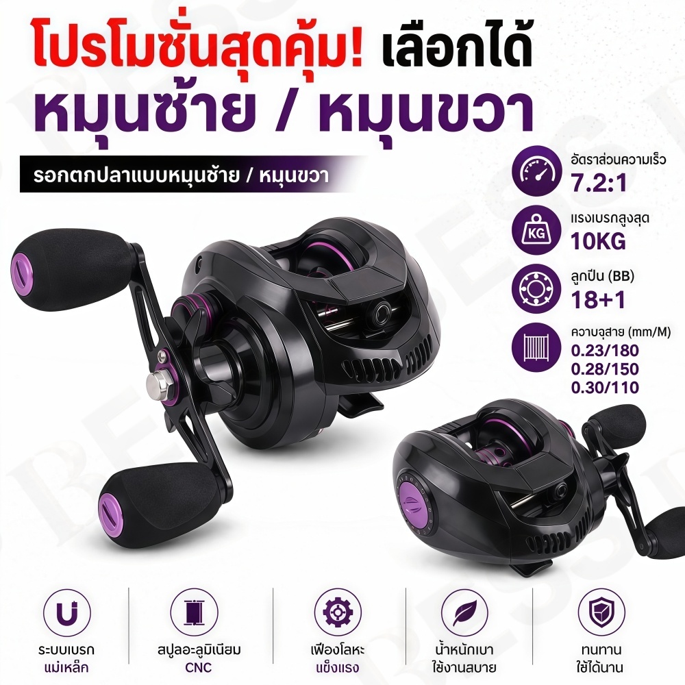 A51- [ตีไกล-ลื่นไหล] รอกหยดน้ำ AF2000 รอกเบทคาสติ้ง ระบบหน่วงแม่เหล็กปรับได้ ดีไซน์เท่ ทนทาน งานตรงปก 🎣พร้อมส่งไทย🎣