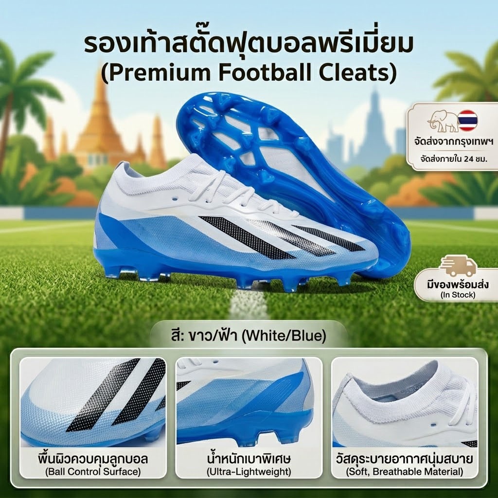 [พร้อมส่ง] COD รองเท้าสตั๊ด รองเท้าฟุตบอลปุ่มยาว ไซส์ 35-43 ส่งไวใน 24 ชม. มีเก็บเงินปลายทาง