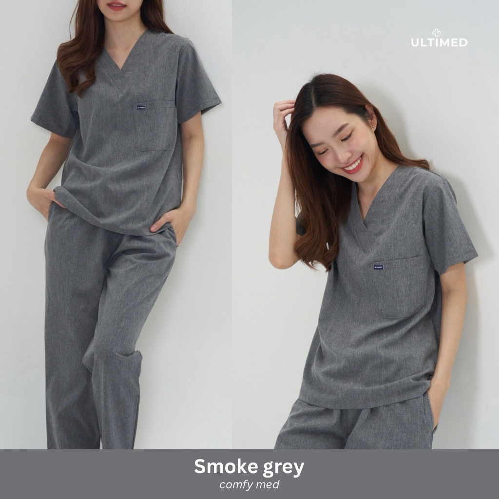 Ultimed | ชุดสครับ สี Smoke รุ่น comfy med (เสื้อสครับ)