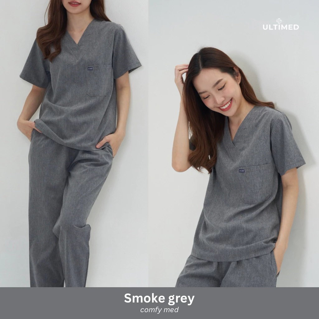 Ultimed | ชุดสครับ สี Smoke รุ่น comfy med (เสื้อสครับ)
