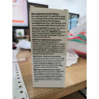 Supra Pills (แบ่งขาย 30 เม็ด) ซูปราพิลส์ ซุปเปอร์พลัง อาหารนกพิราบ