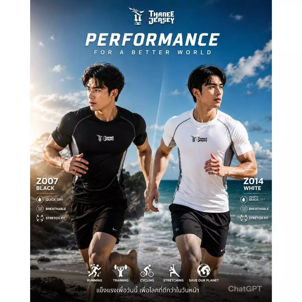เสื้อรัดกล้ามเนื้อ PRO เสื้อรัดรูปแขนสั้นระบายอากาศ Z007