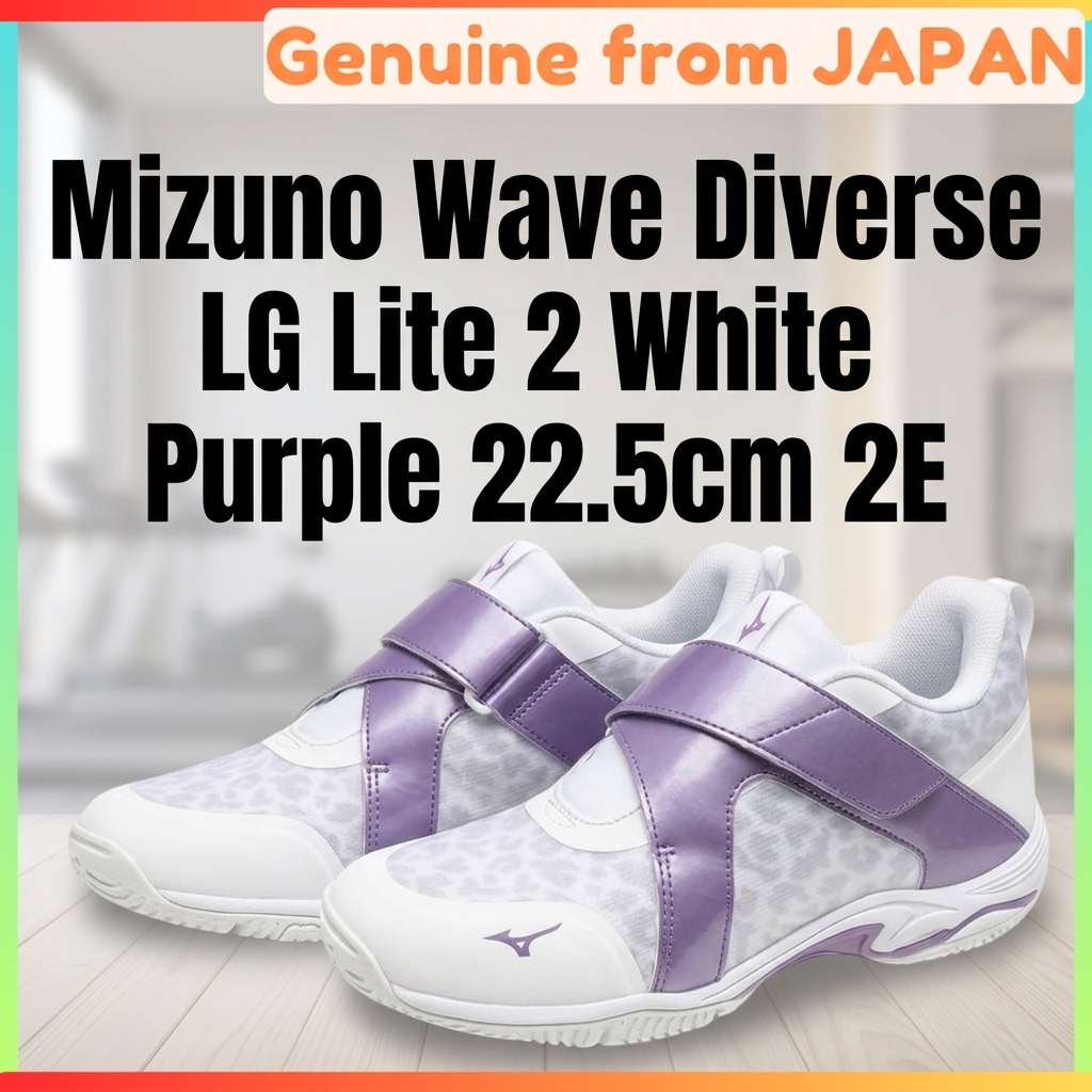 Mizuno Fitness Shoes Wave Diverse LG Lite 2 White Purple 22.5cm 2E Indoor Gym