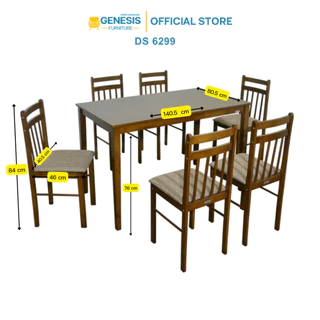 GENESIS - ชุดโต๊ะอาหาร โต๊ะกินข้าว โต๊ะอาหาร โต๊ะทานข้าว 4-6 ที่นั่ง