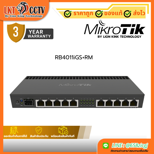 MikroTik RB4011iGS+RM เราเตอร์ระดับ Enterprise พร้อมพอร์ต 10G และ SFP+