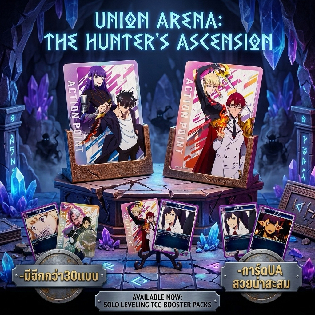 (พร้อมส่ง/แท้ ) ของสะสม อนิเมะ การ์ด Solo leveling Union Arena sung jin woo cha hae in โซโลเลเวลลิ่ง ซองจินอู ชาแฮอิน