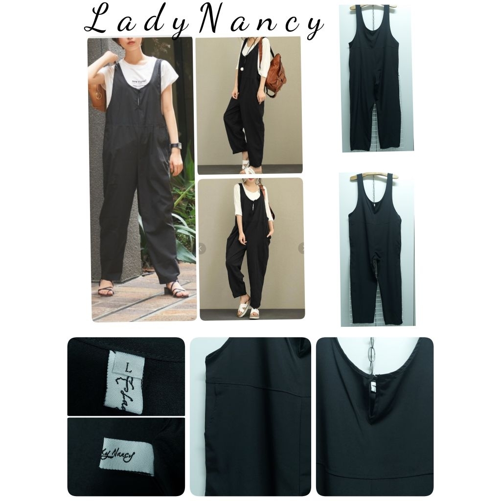 5703. L a d y N a n c y เอี๊ยมผ้าบางOversize ญี่ปุ่นมือสอง