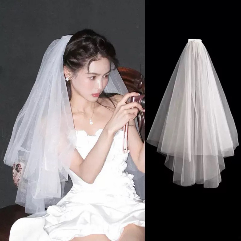Prewedding- Minimal style เวลติดผมเจ้าสาว minimal style  เวลสีขาว  ความยาว 75 - 85 CM