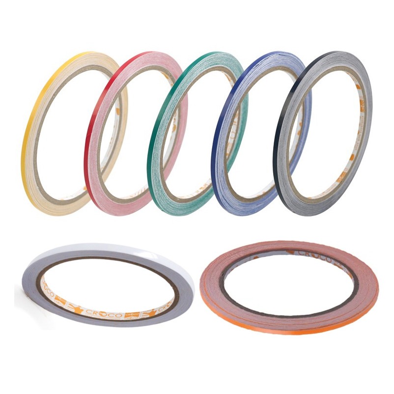 KTS (ศูนย์เครื่องเขียน) เทปสติ๊กเกอร์ ตีเส้น Croco ขนาด 3mmx9yd PVC สี (บรรจุ 1 ม้วน)