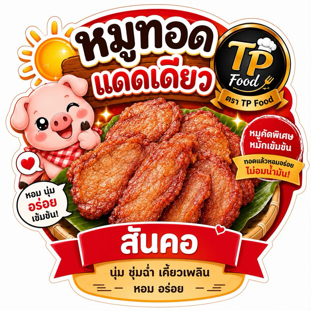 สันคอหมูแดดเดียว 1 กิโล หอมนุ่มอร่อยถูกปาก