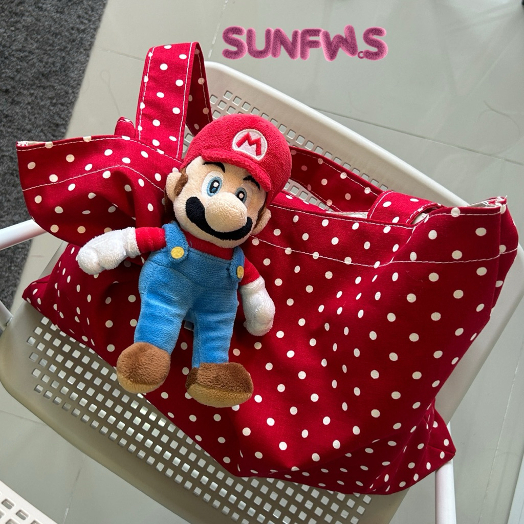 กระเป๋าผ้าราคาน่ารักลายจุด new size SUNFLOWER SHOP