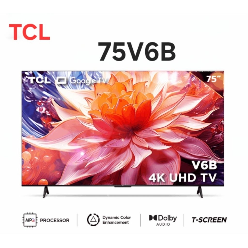ทีวี TCL 75 นิ้ว LED 4K UHD Google TV รุ่น 75V6B Google tv