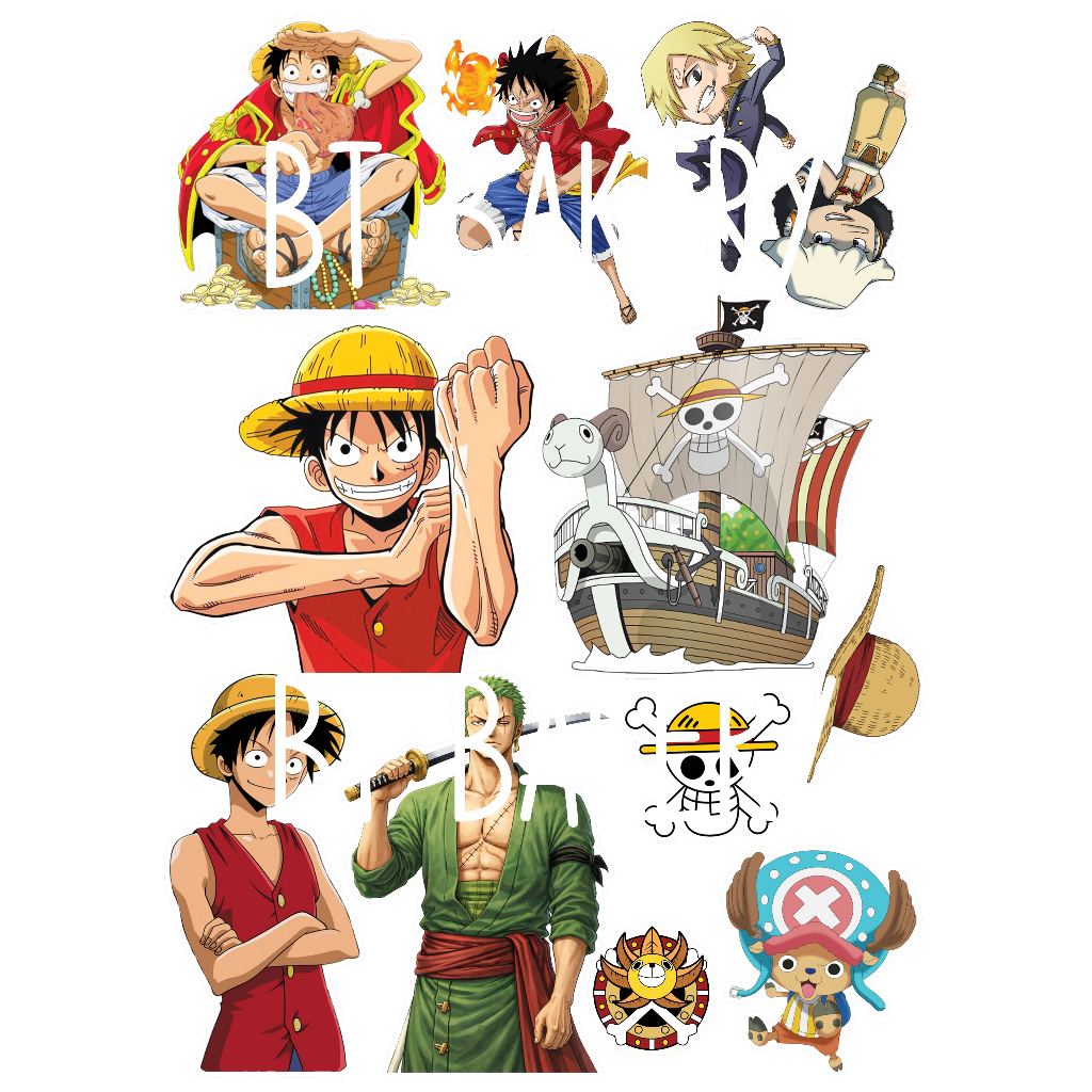 พร้อมส่ง🇹🇭 ภาพปักตกแต่งเค้ก โฟโต้ แผ่นเวเฟอร์ One piece